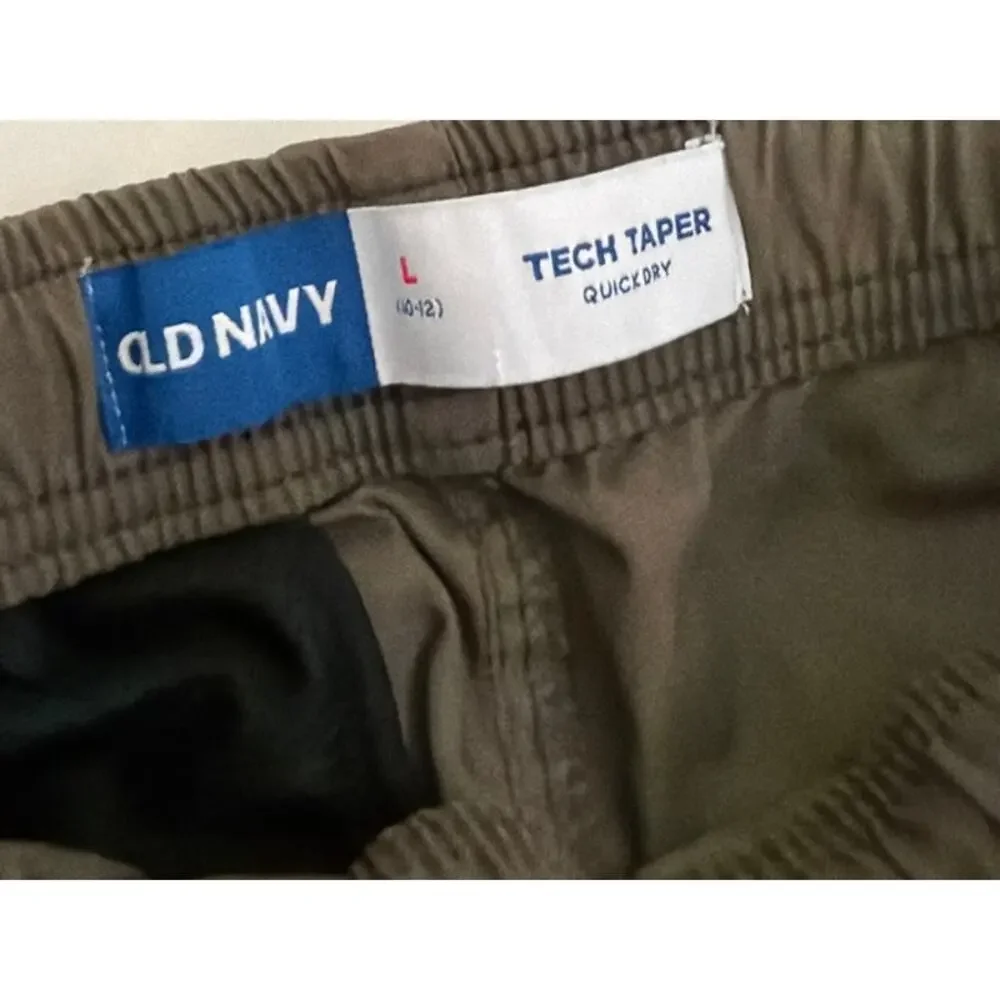 Old Navy Tech Taper Drawstring Pants Brown Quick Dry Youth Large 10/12